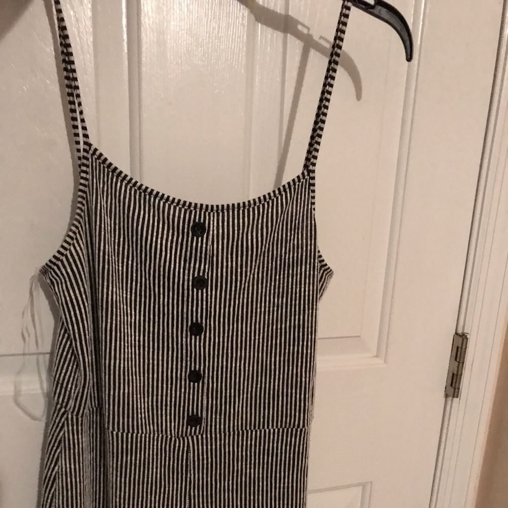 Black & white stripe jumpsuit